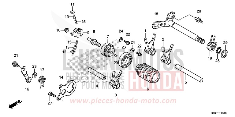 SCHALTTROMMEL von CRF150R "Big Wheels" EXTREME RED (R292) von 2018
